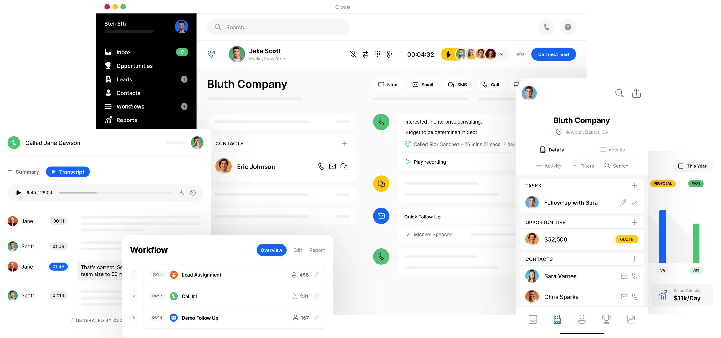 close crm features