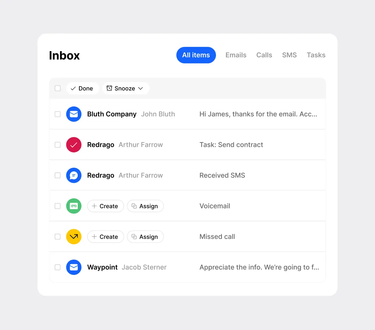 Unified inbox