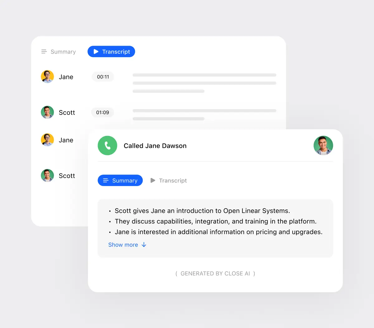 Call Assistant transcript