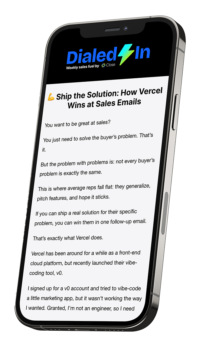 Phone previewing a Dialed-In newsletter issue