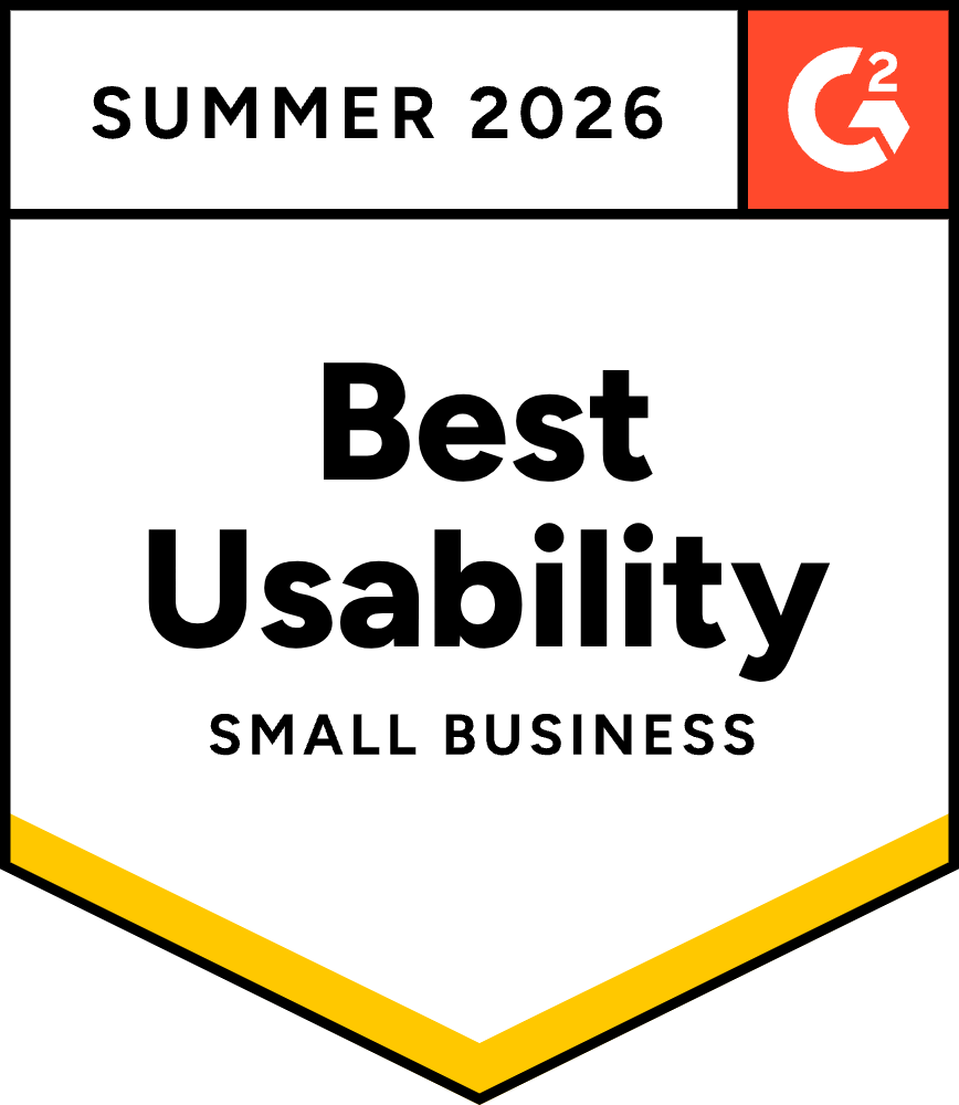 G2 Summer 2026 medal — Best Usability, Small Business