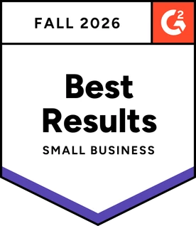 G2 Fall 2026 medal — Best Results, Small Business, Sales Engagement